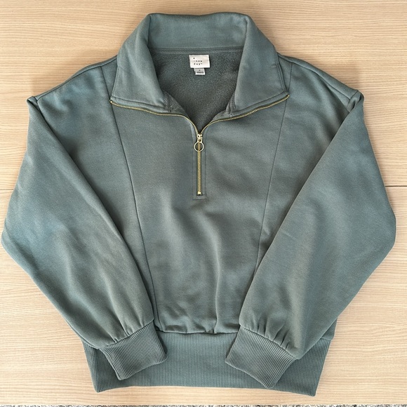 A New Day Teal Quarter Zip Sweatshirt Small - Picture 4 of 14